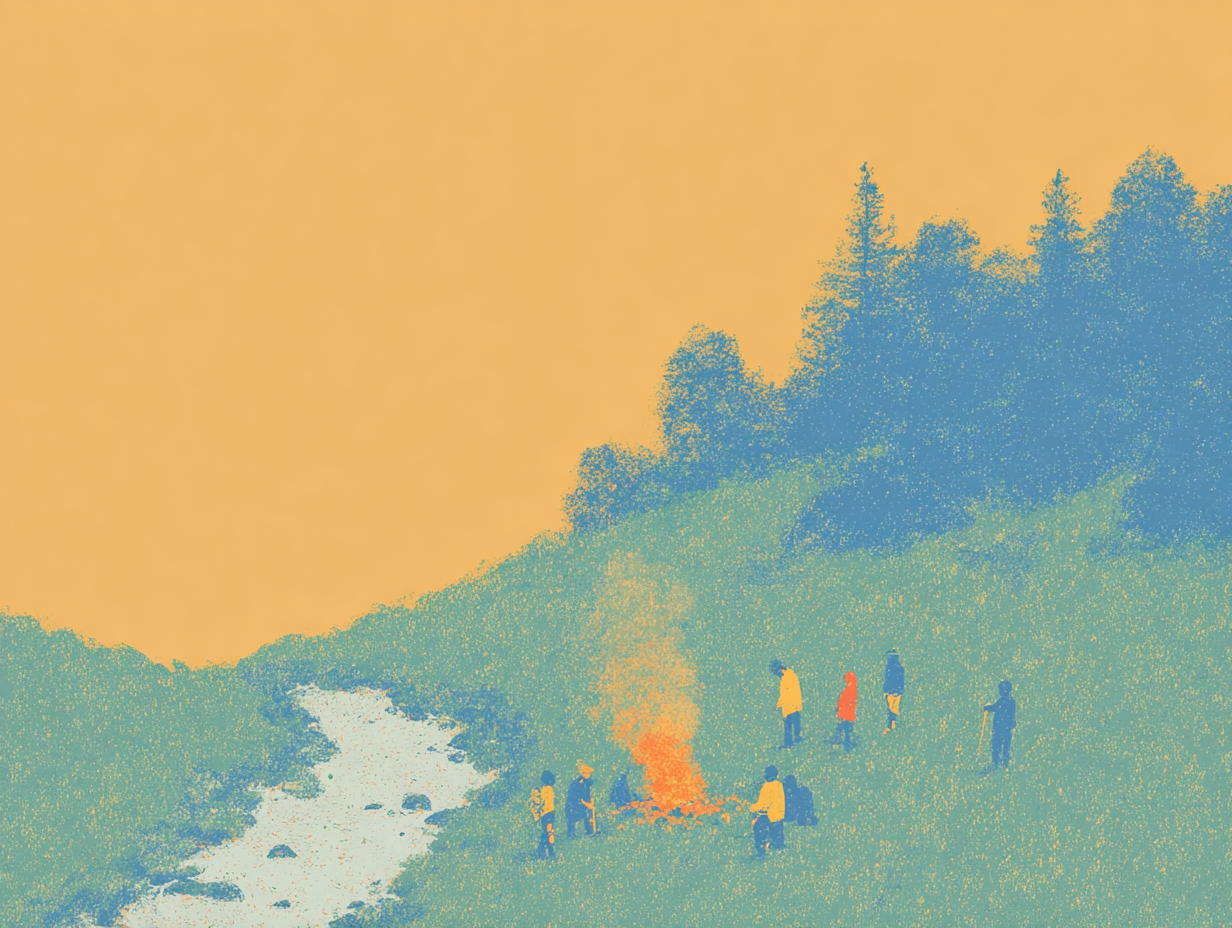 Guides gathering in nature